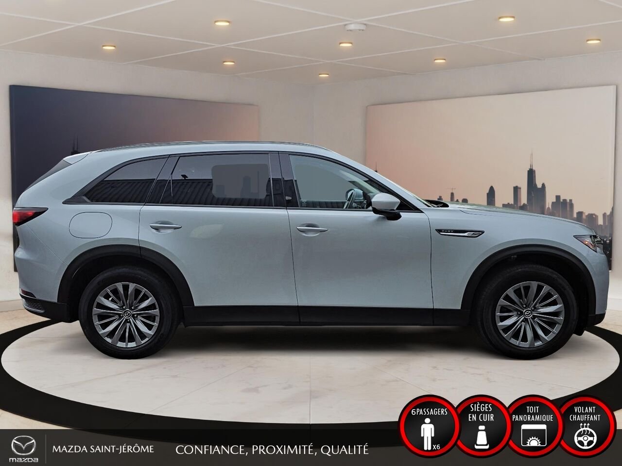2024 Mazda CX-90 hybride rechargeable GS-L TI | 1 PROPRIÉTAIRE | HYBRIDE RECHARGEABLE | CUIR | HAYON ÉLECTRIQUE | DÉMARRAGE À DISTANCE Silver Saint-Jérôme - photo #4