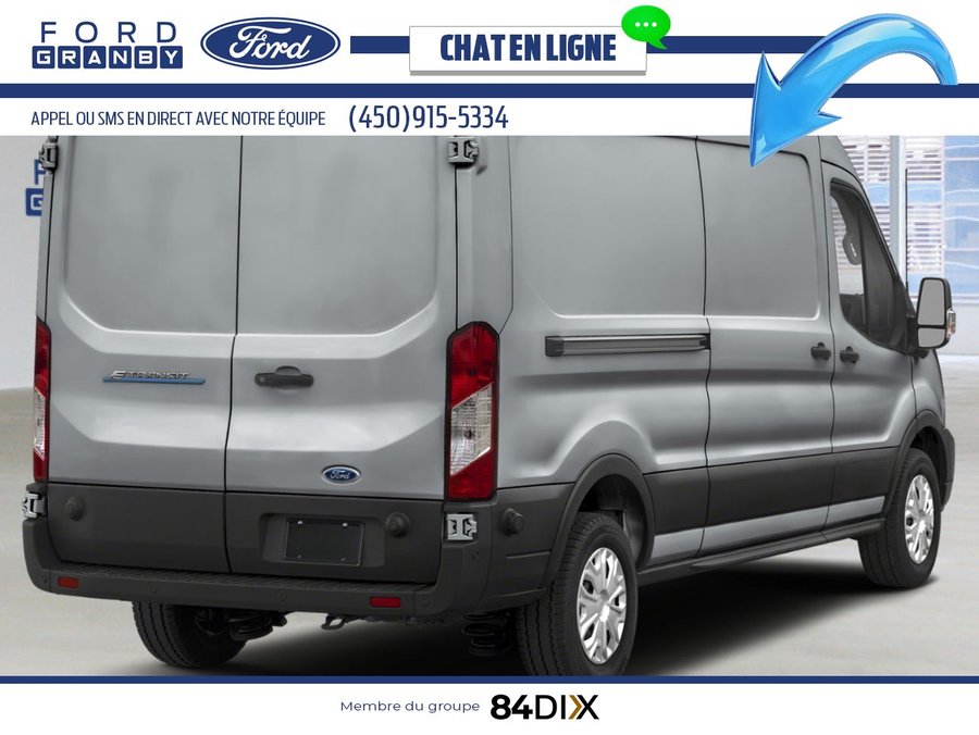 Ford E-Transit fourgonnette utilitaire T-350 toit surélevé PA 148 po PNBV de 9 500 lb 2025 Argent lingot métallisé