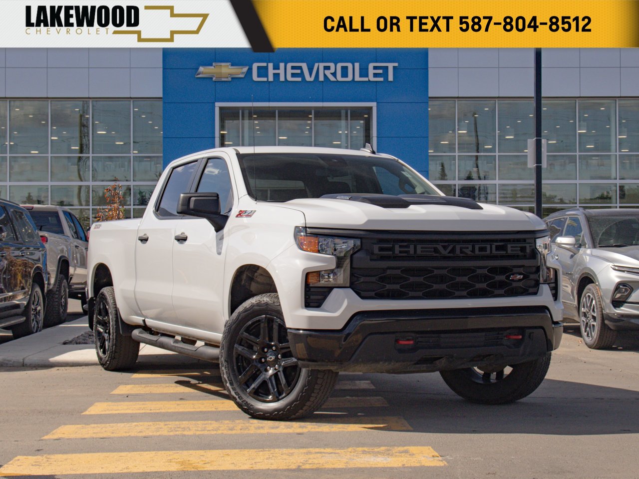 2024 Chevrolet Silverado 1500 4WD Crew Cab 147 Custom Trail Boss White Sherwood Park - photo #0