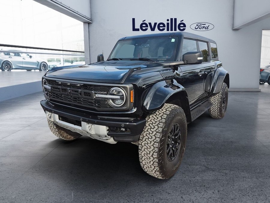 Ford Bronco Raptor 4X4 ** CUIR SUEDE ** ENS CARBONE ** TRES RARE ** CARFAX CLEAN ** 2024 Noir