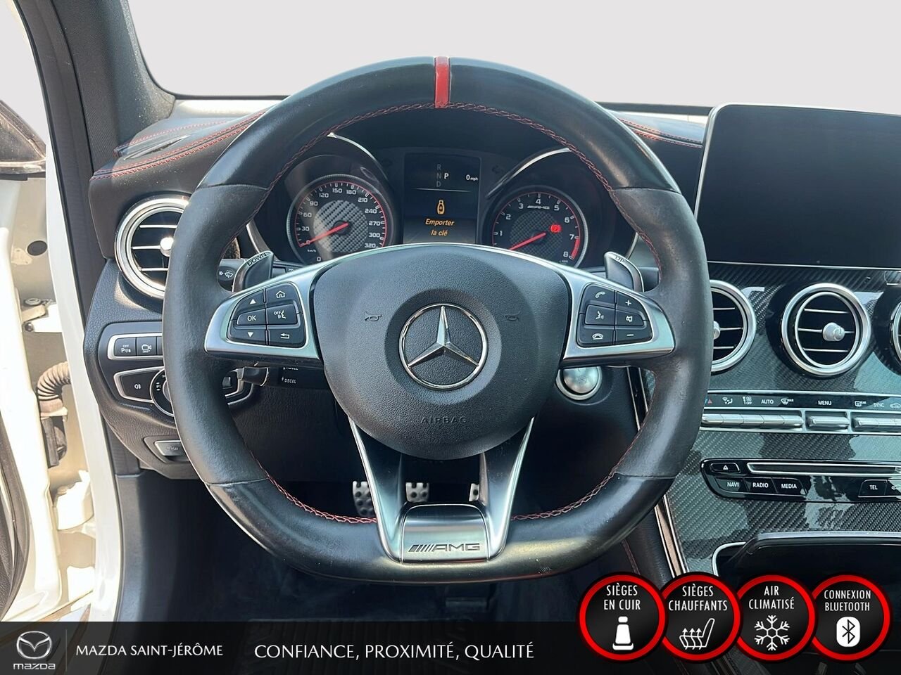 Mercedes-Benz GLC GLC 63 S AMG | CUIR ROUGE | TOIT PANORAMIQUE | 2019 Blanc Saint-Jérôme - photo #13