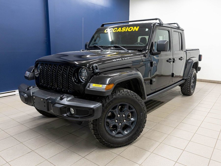 Jeep Gladiator WILLYS CREW 4X4 V6 *NAV* TOIT DUR CARPLAY BEDLINER 2023 Noir