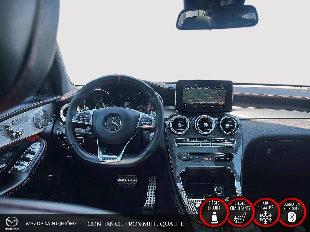 Mercedes-Benz GLC GLC 63 S AMG | CUIR ROUGE | TOIT PANORAMIQUE | 2019 Blanc Saint-Jérôme - photo #25
