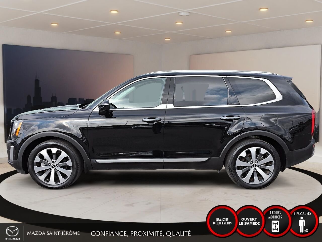Kia Telluride SX | CUIR BRUN | 8 PASSAGERS | TOIT OUVRANT | 2022 Noir Saint-Jérôme - photo #9