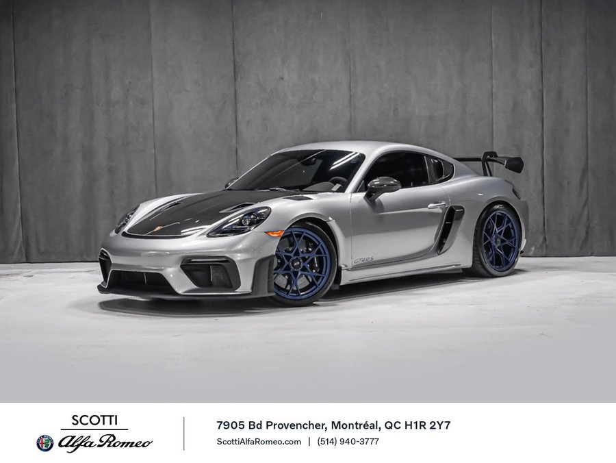 Porsche 718 Cayman GT4 RS PDK CARBONE JANTES BLEUES SPORT CHRONO 2025 Argent