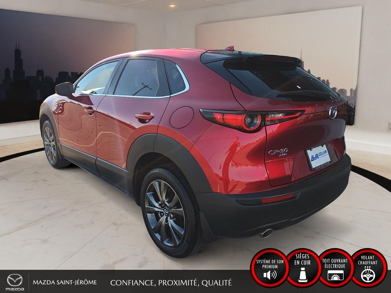 2023 Mazda CX-30 GT | 1 PROPRIÉTAIRE | JAMAIS ACCIDENTÉ | AWD | CUIR | TOIT OUVRANT | MAGS NOIR Red Saint-Jérôme - photo #8