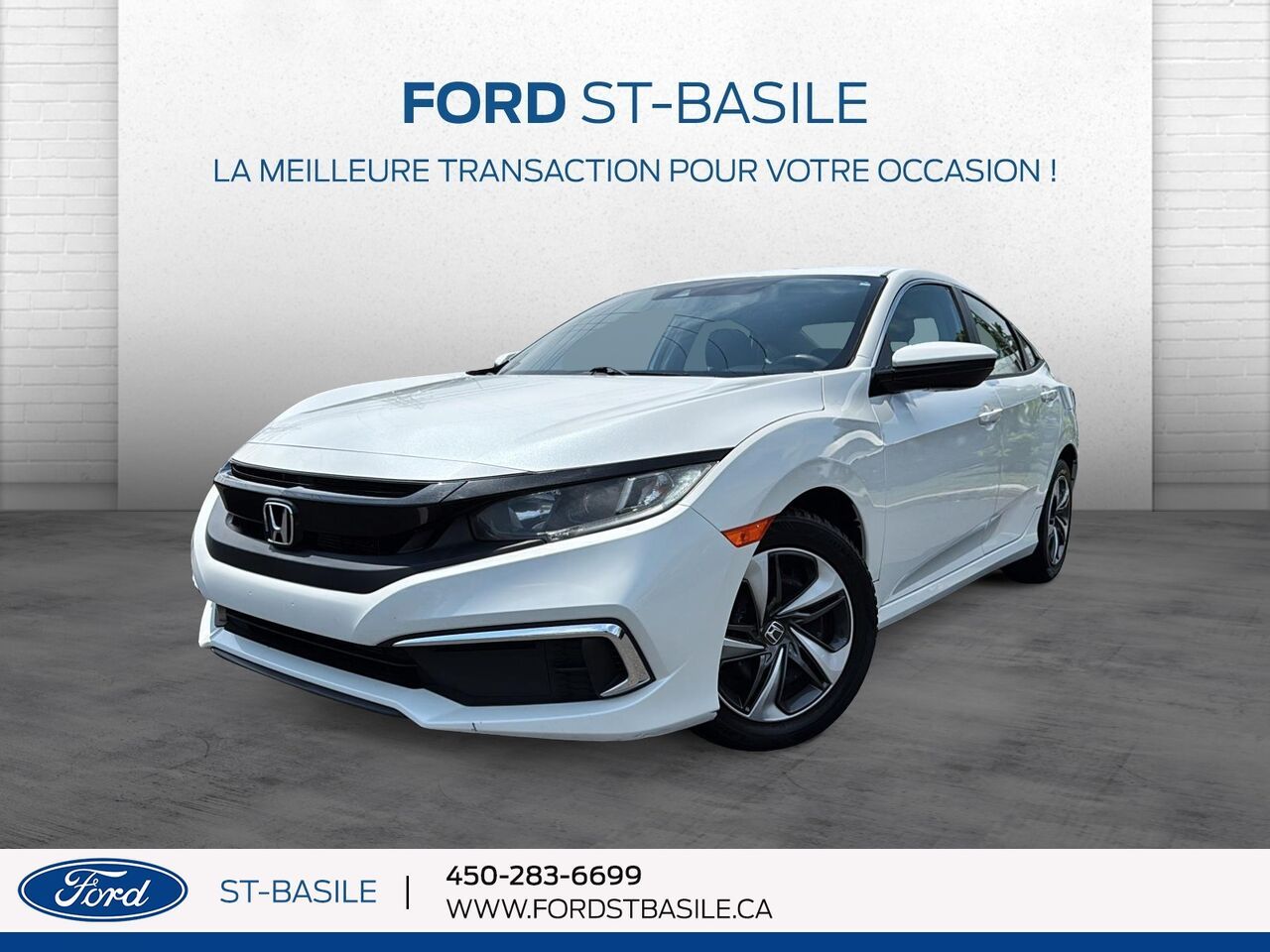 White 2020 Honda Civic Sedan Front-Wheel Drive Automatic