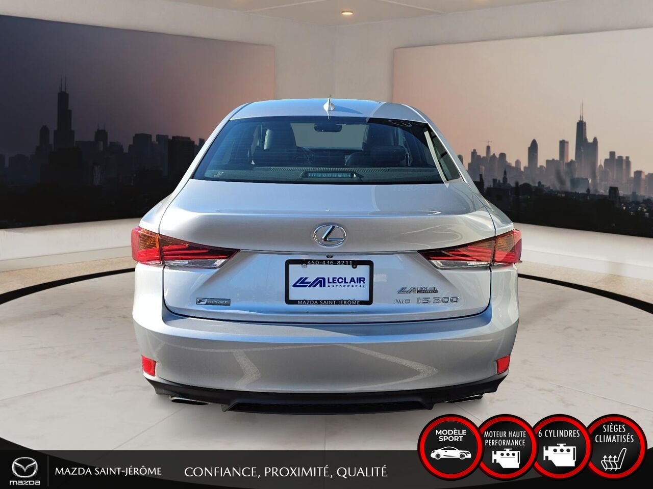 Lexus IS 300 F SPORT | 1 PROPRIÉTAIRE | AWD | V6 | TOIT OUVRANT | CUIR 2019 Gris Saint-Jérôme - photo #6