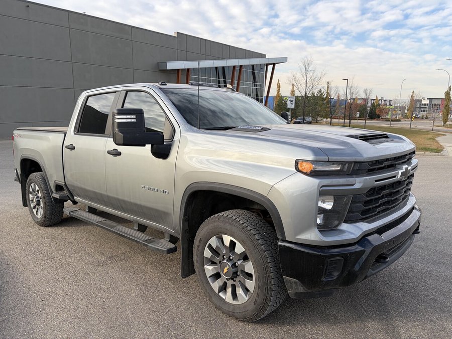 2025 Chevrolet Silverado 2500HD Custom | Soft Roll Tonneau Cover | Spray in Bedliner | Heavy Duty Mudflaps Grey
