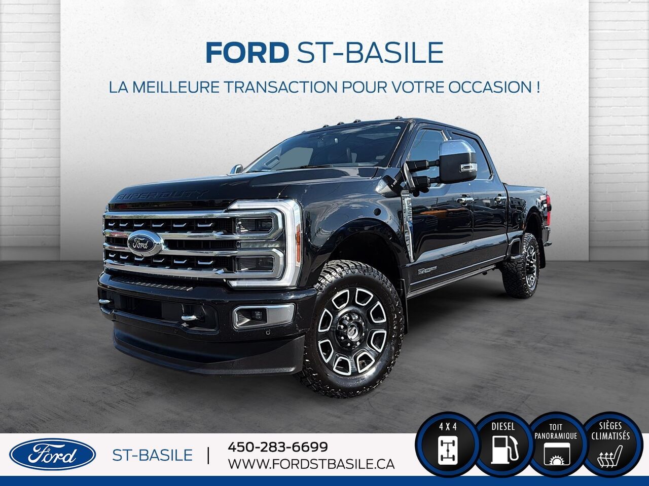 Black 2024 Ford F-250 Super Duty Pickup Truck Four-Wheel Drive Automatic