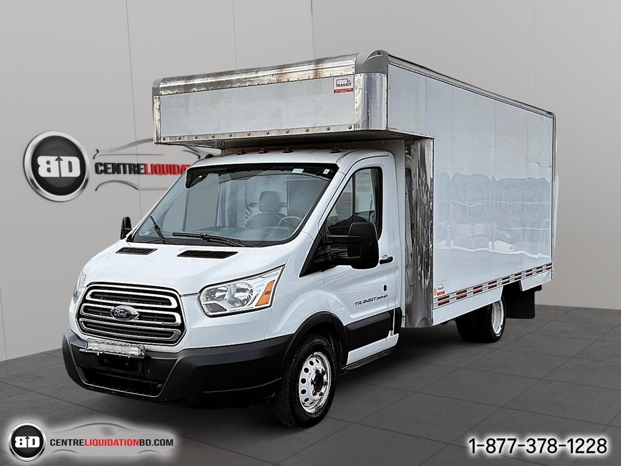 2018 Ford TRANSIT CUTAWAY BOITE 14 PIEDS | A8010 White Granby - photo #0