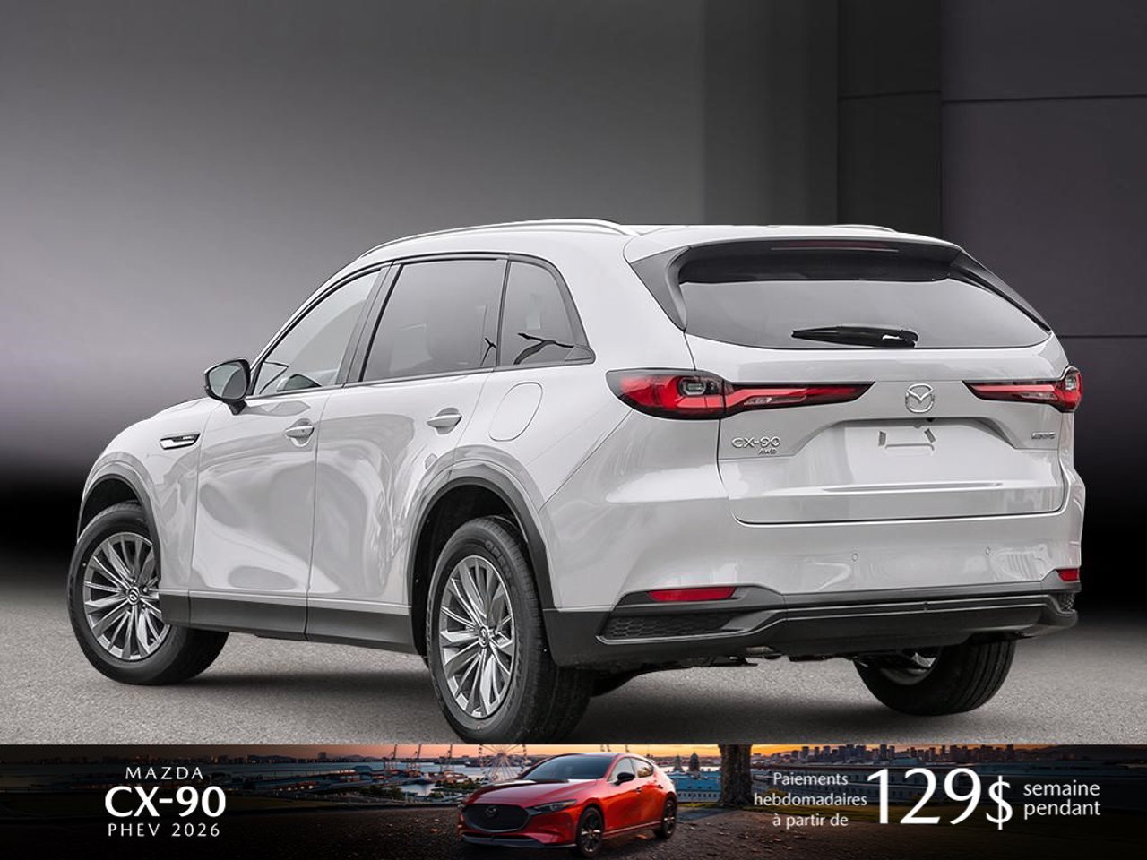 Mazda CX-90 hybride rechargeable JM3KKCHA5T1399561 2026 Blanc rhodium métallisé Mirabel - photo #3