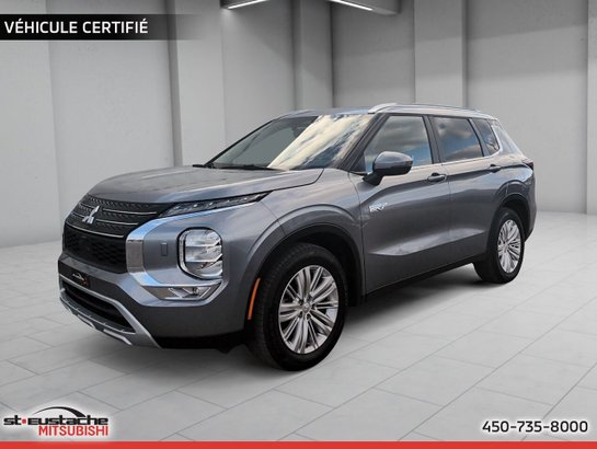 2024 Mitsubishi Outlander Plug-In Hybrid LE S-AWC PHEV-CUIR-TOIT OUVRANT-BANC CHAUFFANT-VOLANT CHAUFFANT-CARPLAY/ANDROID AUTO Silver