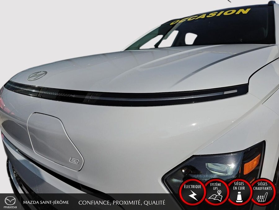 2025 Hyundai Kona Electric Preferred avec ensemble Trend | CUIR | TOIT OUVRANT | MAGS | White