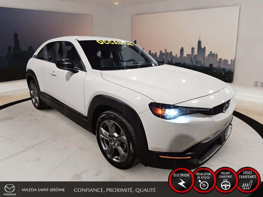 Mazda MX-30 GS | 100 % ÉLECTRIQUE | MAGS | VOLANT CHAUFFANT | NAVIGATION | TÊTE HAUTE 2022 Blanc