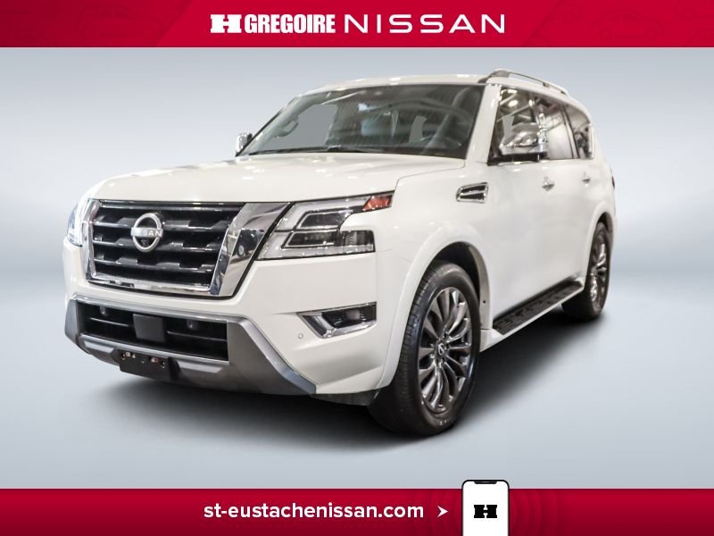 2023 Nissan Armada Platinum TOIT MAGS APPLE CARPLAY CUIR 7 PASSAGERS White