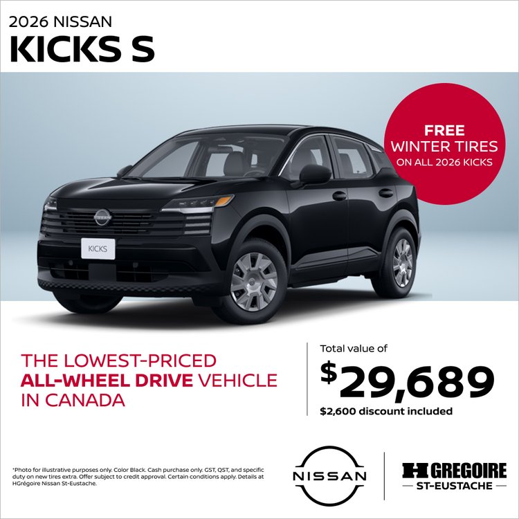 Nissan st eustache promo octobre KICKS S EN