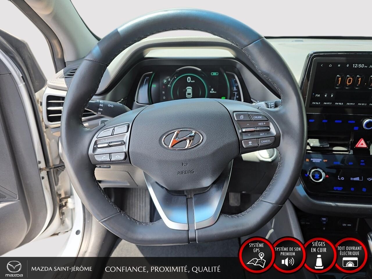 Hyundai Ioniq hybride rechargeable Ultimate | TOIT OUVRANT | CUIR | 2020 Blanc Saint-Jérôme - photo #13