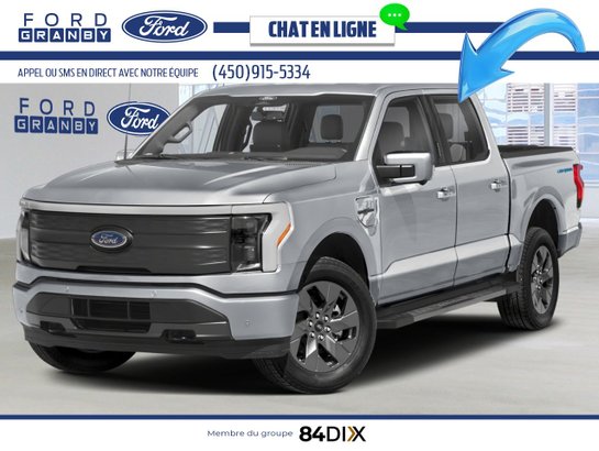 Ford F-150 Lightning LARIAT cabine SuperCrew 4RM caisse de 5,5 pi 2025 Argent emblématique métallisé