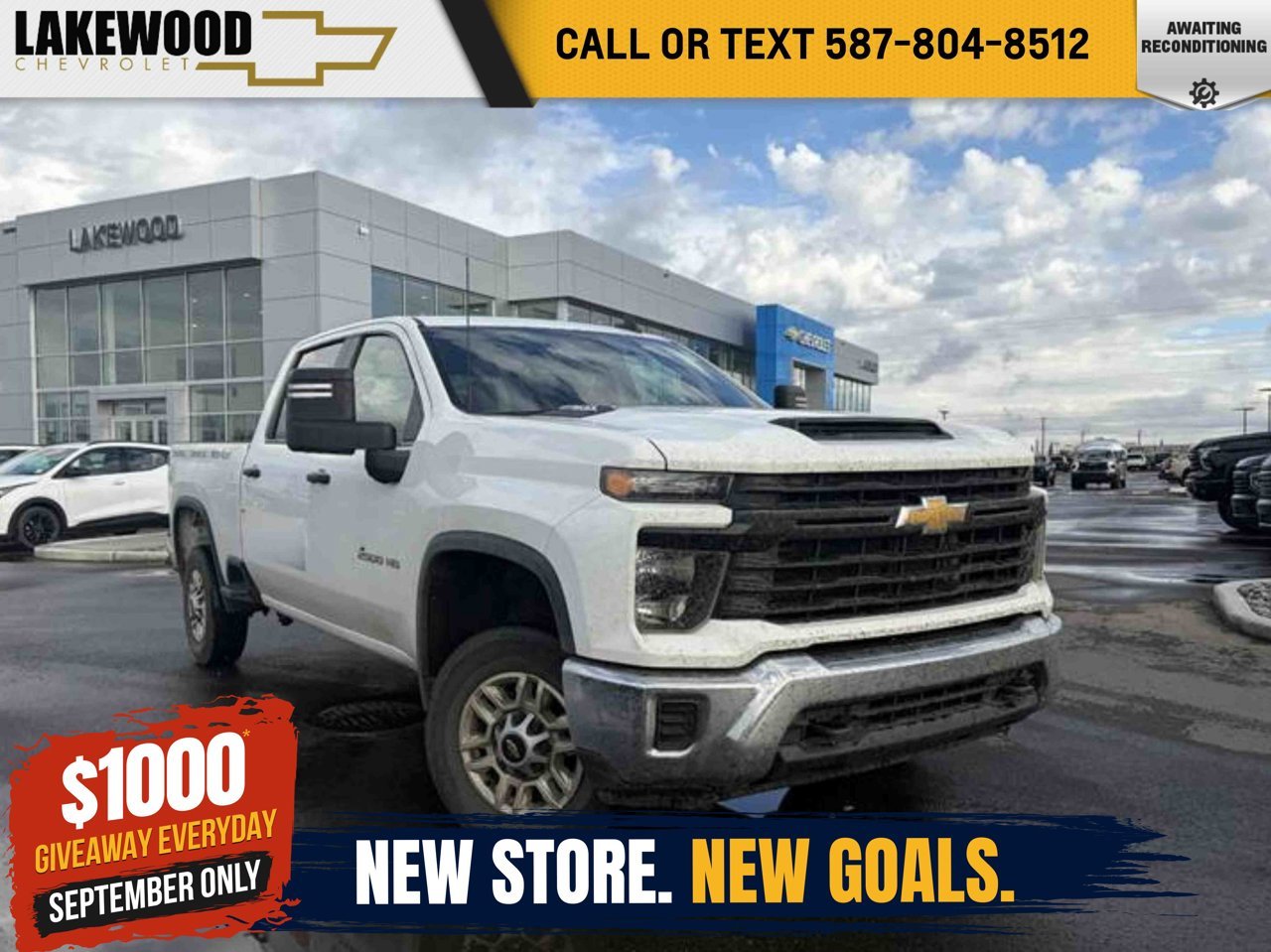 2025 Chevrolet Silverado 2500HD 4WD Crew Cab 159 Work Truck White Sherwood Park - photo #0