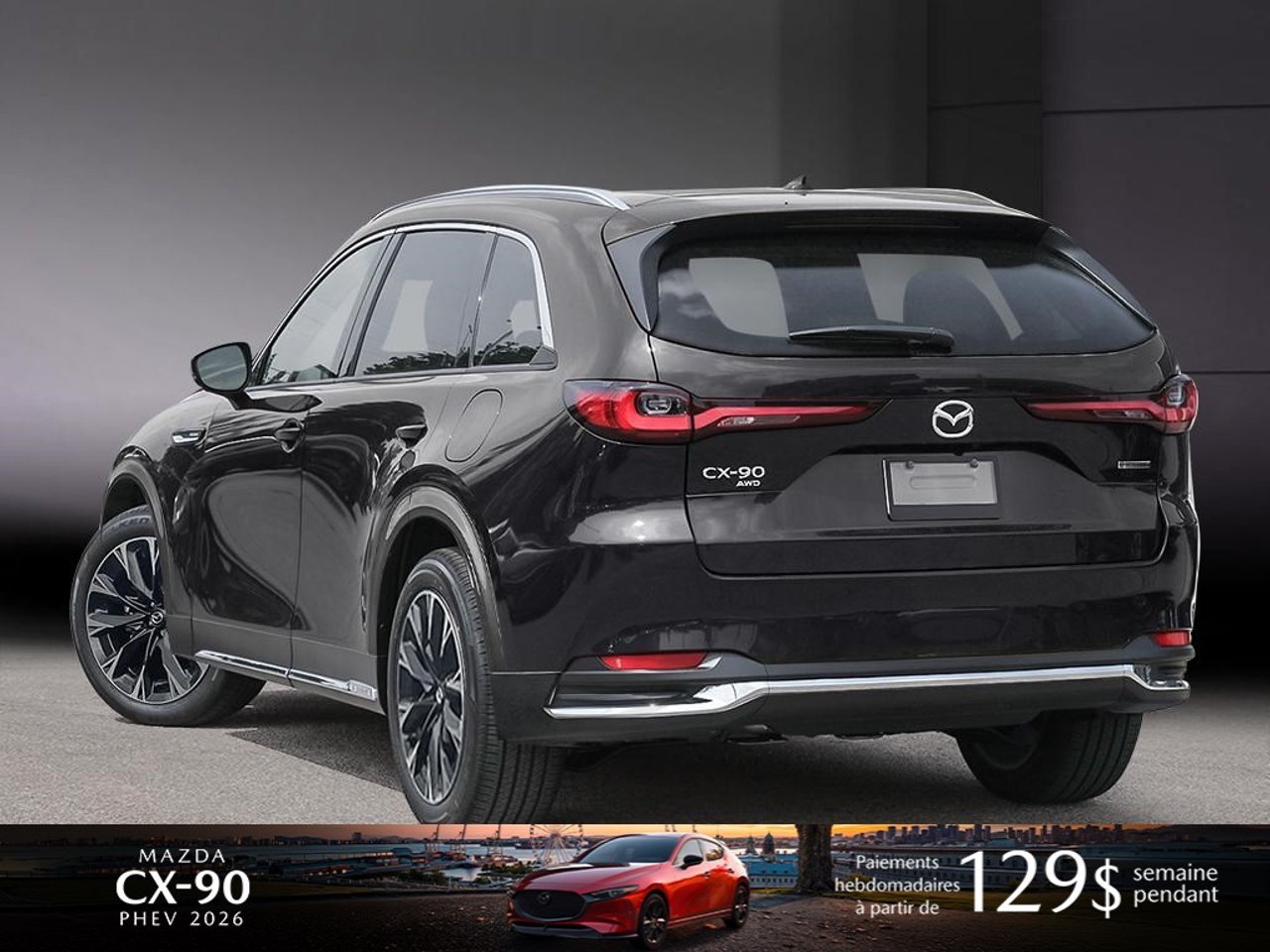 Mazda CX-90 hybride rechargeable JM3KKEHA4T1373805 2026 Noir de jais mica Mirabel - photo #3
