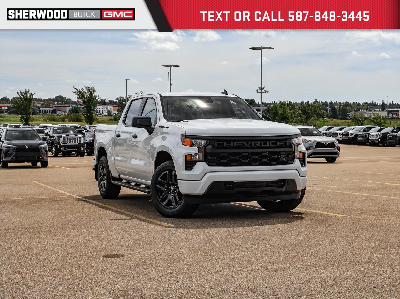 2025 Chevrolet Silverado 1500 4WD Crew Cab 147 Custom White Sherwood Park - photo #0