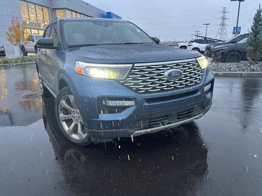 2020 Ford Explorer Platinum 600A 4WD 3.0L EcoBoost 6 Passenger | Heated and Ventilated Leather Bucket Seats Blue