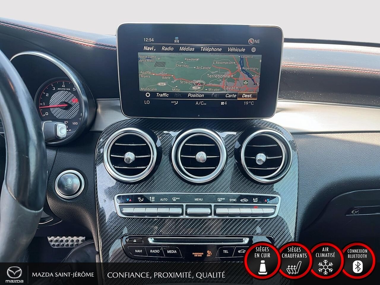 Mercedes-Benz GLC GLC 63 S AMG | CUIR ROUGE | TOIT PANORAMIQUE | 2019 Blanc Saint-Jérôme - photo #23