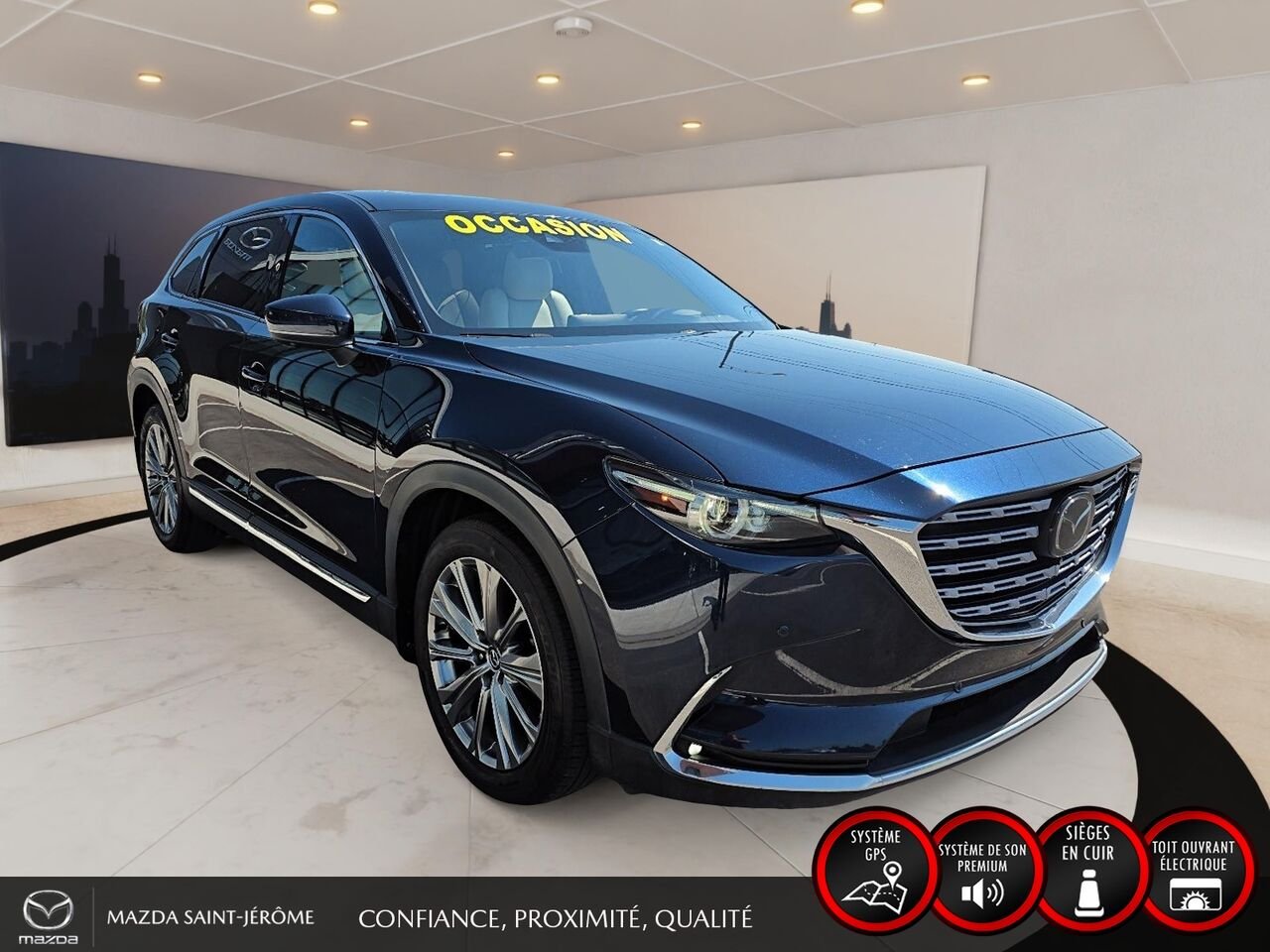Mazda CX-9 Signature | AWD | TOIT OUVRANT | CUIR | 6 PASS 2022 Bleu Saint-Jérôme - photo #3