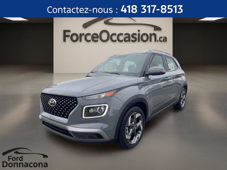 Hyundai Venue Ultimate IVT avec intérieur noir - BANCS CHAUFFANTS - VOLANT CHAUFFANT - BAS KILOMÉTRAGE 2023 Gris