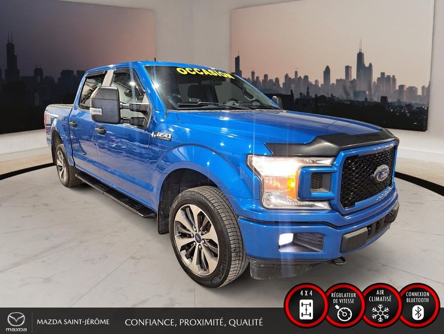 Ford F-150 XL SPORT | JAMAIS ACCIDENTÉ | 2.7L ECOBOOST | 4X4 | SUPERCREW | ENSEMBLE REMORQUAGE 2019 Bleu