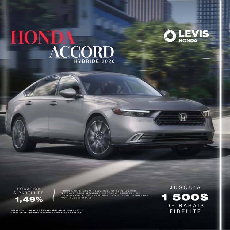 Levis Honda promo octobre Accord Hybride FR