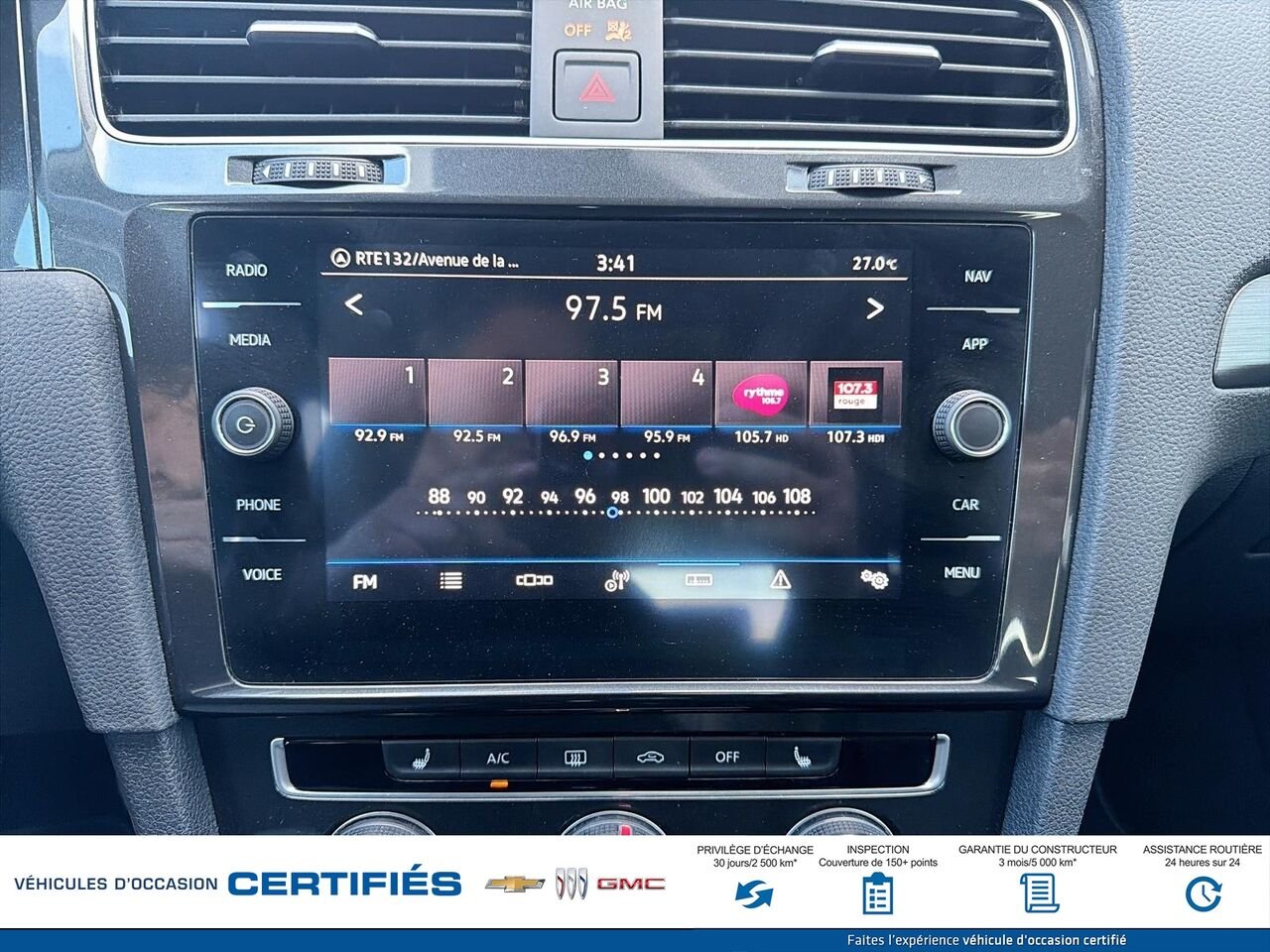 Volkswagen Golf Comfortline 5 portes avec boîte manuelle 2021 Blanc Montmagny - photo #14