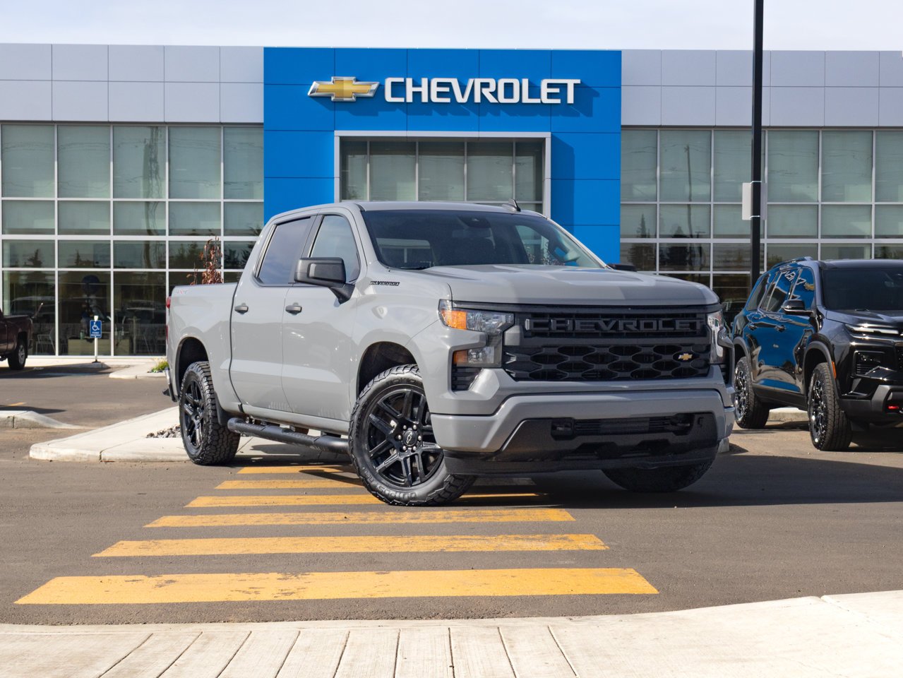2024 Chevrolet Silverado 1500 4WD Crew Cab 147 Custom Grey Sherwood Park - photo #1