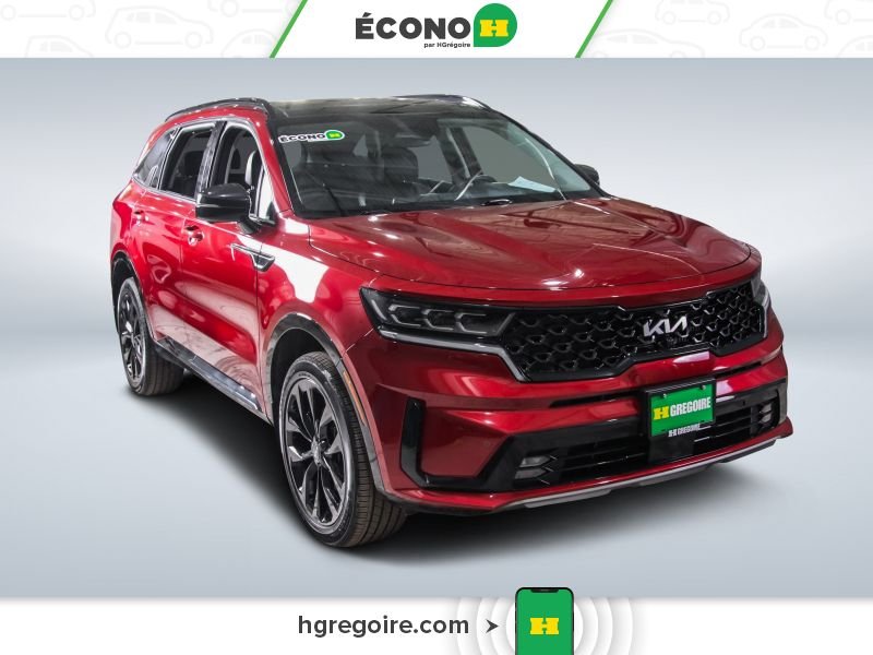 2023 Kia Sorento SX V6 A/C CUIR TOIT NAV MAGS 6 PASSAGERS Red