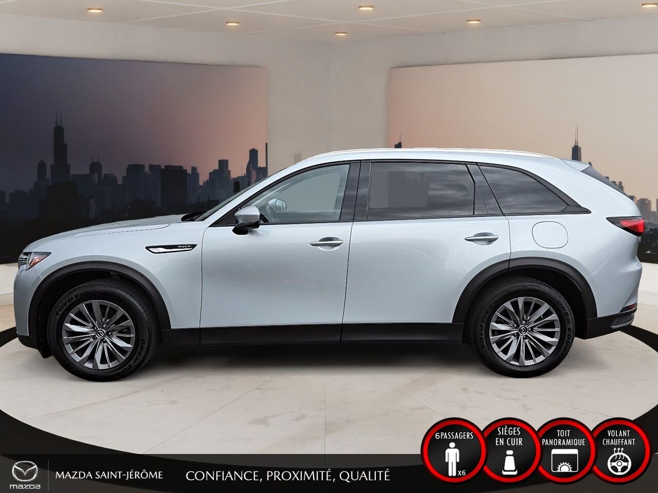 2024 Mazda CX-90 hybride rechargeable GS-L TI | 1 PROPRIÉTAIRE | HYBRIDE RECHARGEABLE | CUIR | HAYON ÉLECTRIQUE | DÉMARRAGE À DISTANCE Silver Saint-Jérôme - photo #9