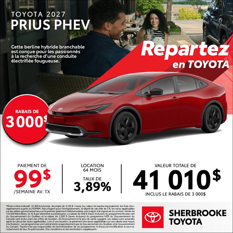 Sherbrooke toyota promo TOYOTA PRIUS PHEV 2027 octobre FR