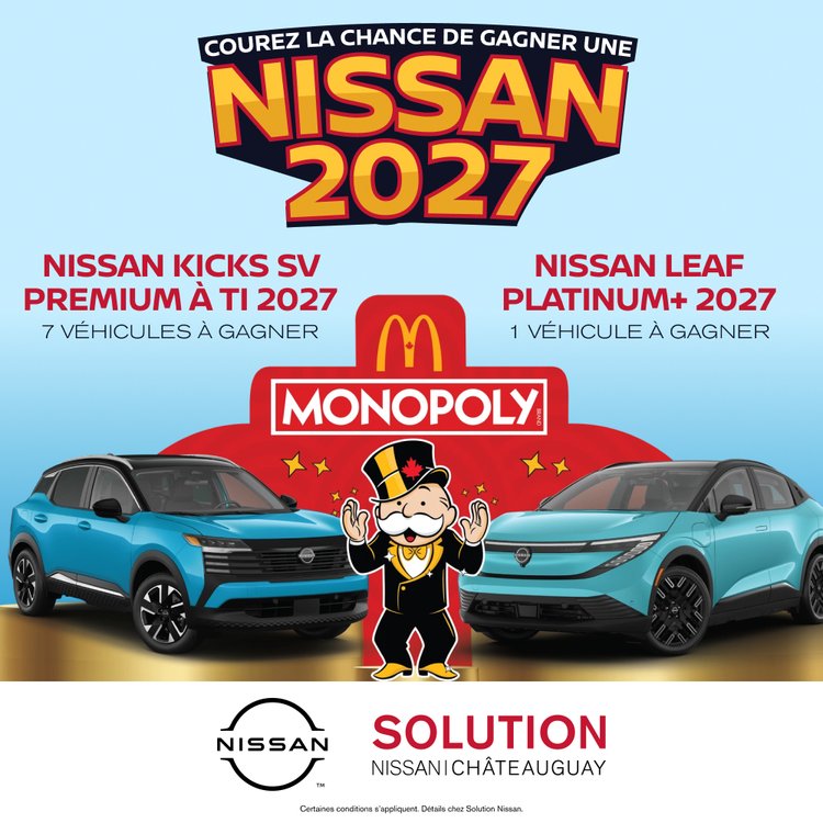 Solution nissan promo SEPTEMBRE Monopoly McDo FR