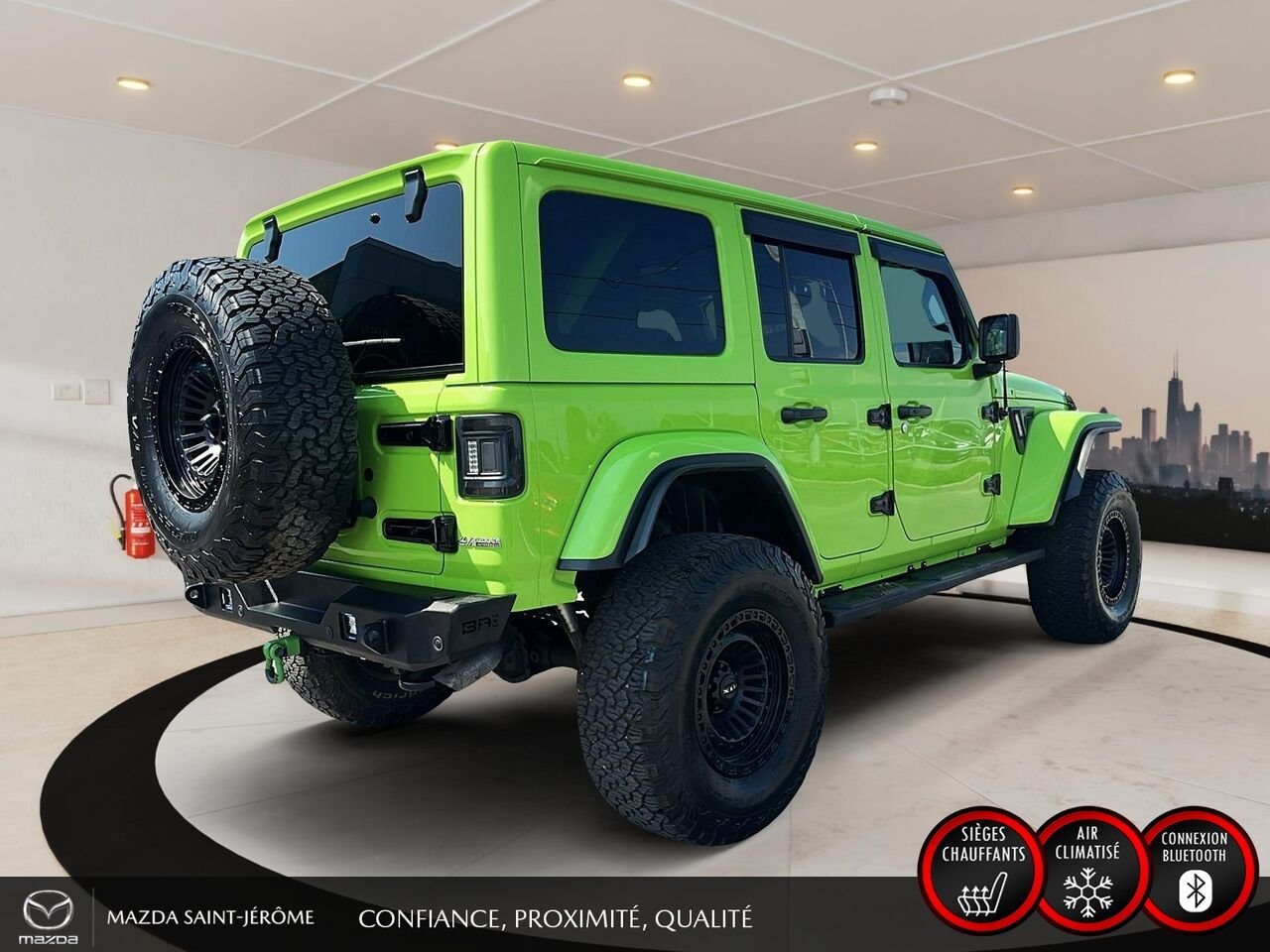 Jeep Wrangler Unlimited Sahara | LIFT KIT | GROS PNEUS | CUIR | 2021 Vert Saint-Jérôme - photo #5