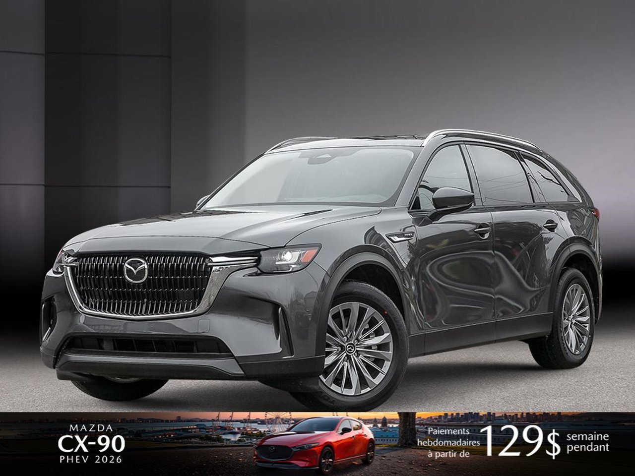 Mazda CX-90 hybride rechargeable JM3KKCHA5T1408937 2026 Gris mécanique métallisé Mirabel - photo #0