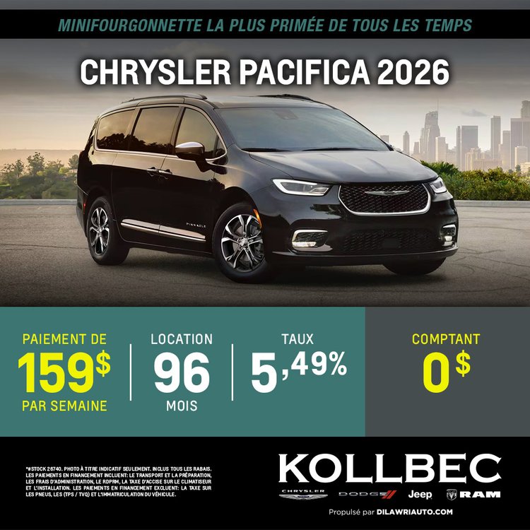 Kollbec promo septembre Pacifica 2026 FR