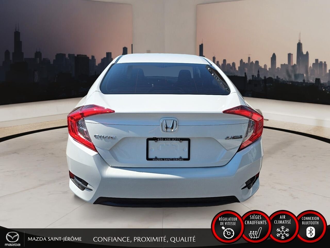 Honda Civic Berline LX | MANUELLE | MAGS NOIR | CARFAX PROPRE 2020 Blanc Saint-Jérôme - photo #6