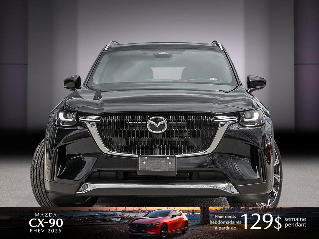 Mazda CX-90 hybride rechargeable JM3KKDHA9T1391811 2026 Noir de jais mica Mirabel - photo #1