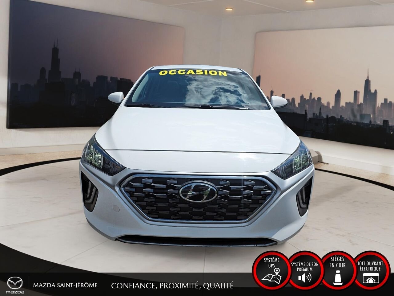 Hyundai Ioniq hybride rechargeable Ultimate | TOIT OUVRANT | CUIR | 2020 Blanc Saint-Jérôme - photo #2
