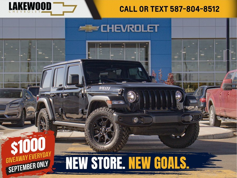 2023 Jeep Wrangler Willys 4-Door 4x4 3.6L | Heated Bucket Seats Black