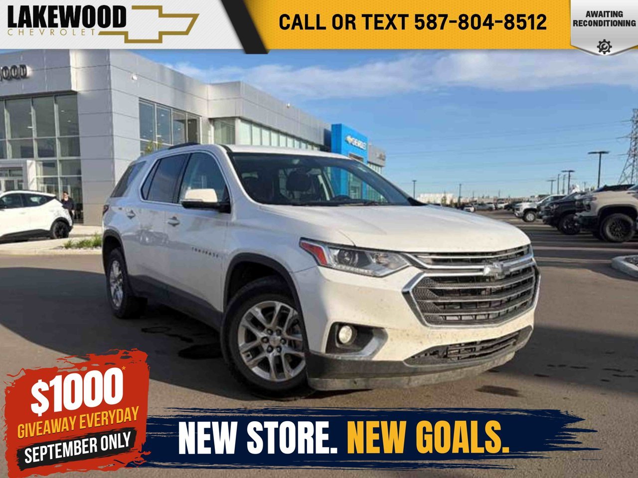 2018 Chevrolet Traverse AWD 4dr LT Cloth w/1LT White Sherwood Park - photo #0