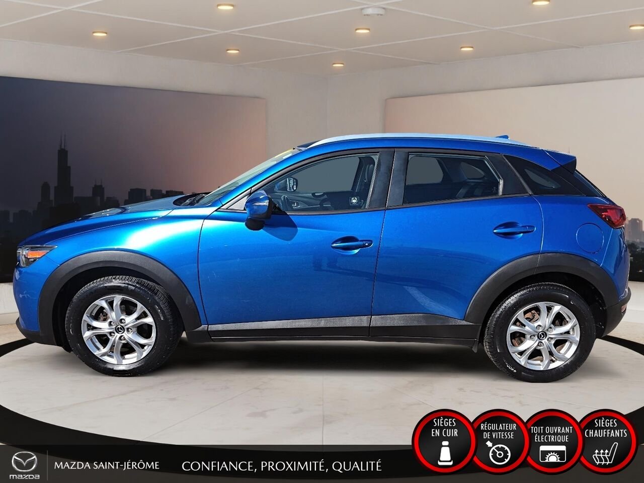 2016 Mazda CX-3 GS LUXURY | JAMAIS ACCIDENTÉ | TOIT OUVRANT | CUIR | MAGS Blue Saint-Jérôme - photo #9
