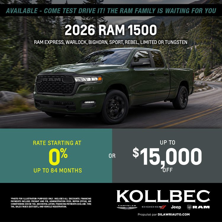 Kollbec promo septembre RAM 1500 2026 EN 1