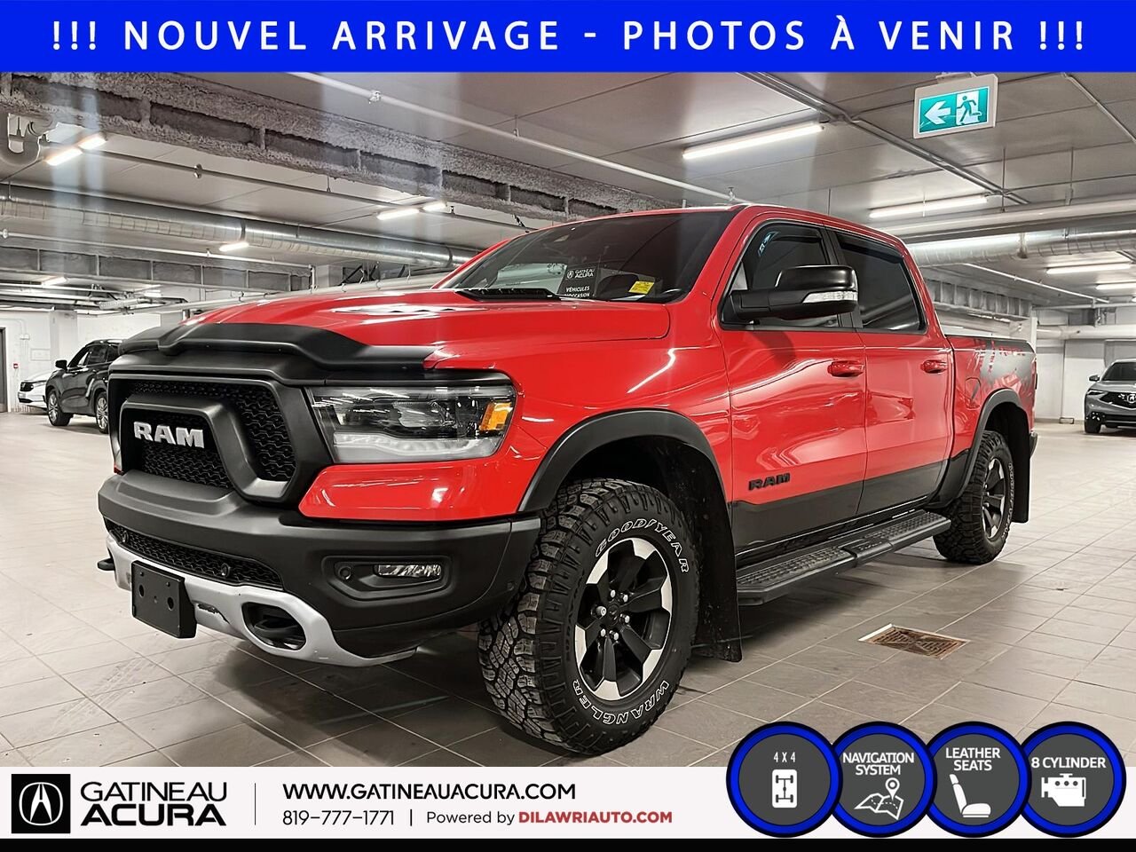 2022 Ram 1500 Rebel Crewcab 4x4 Red Gatineau - photo #0