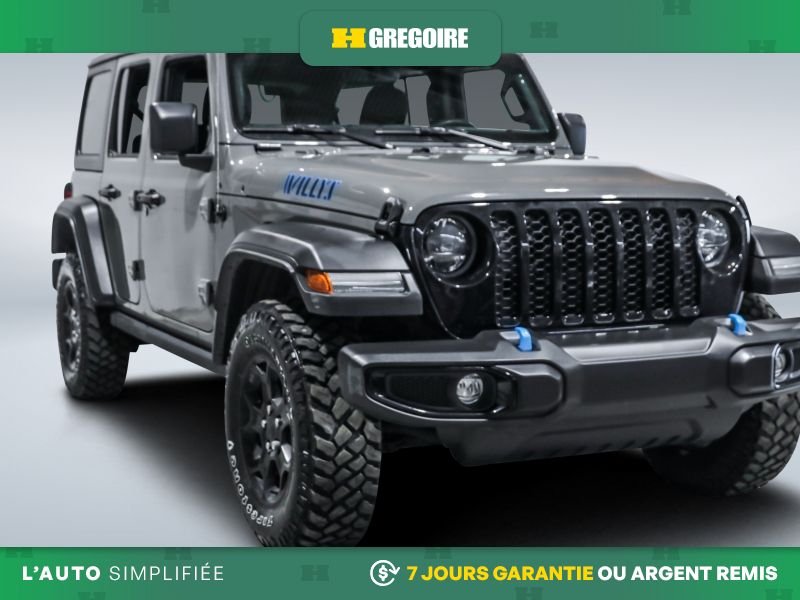 Jeep Wrangler 822541B | Willys 4xe AUTO AC NAV MAGS CAM RECULE BLUETOOTH 2023 Gris Laval - photo #0
